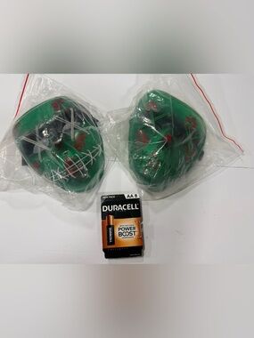 Green LED Halloween The Purge Masks with AA Batteries